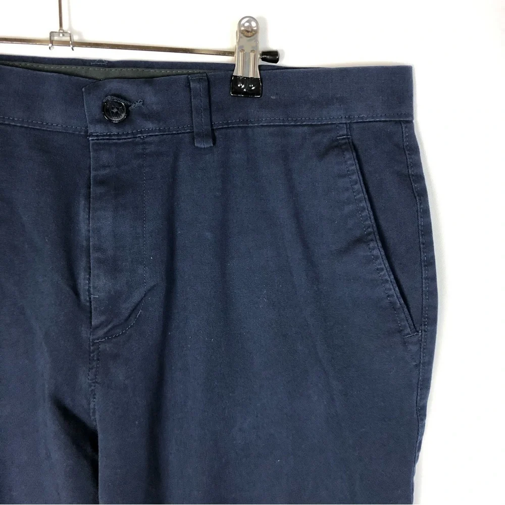 Kenneth Cole Reaction Slim Fit Knit‎ Indigo Blue Chino Pants 34 X 34